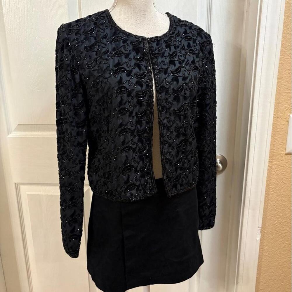 Stenay black beaded embroidered jacket. Size small